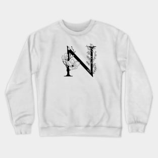 Letter N Monogram - Floral Initial Crewneck Sweatshirt